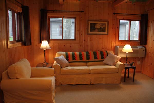 Camp Woodbury cabin living room